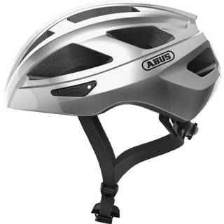 ABUS Macator Cykelhjelm i Gleam Silver, Størrelse S - Med Insektbeskyttelse og Justerbart Ventilationssystem