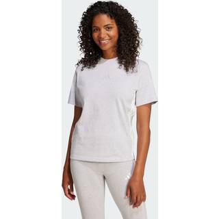 Essentials 3-Stripes-T-shirt i bomuld - Light Grey Heather / White - M