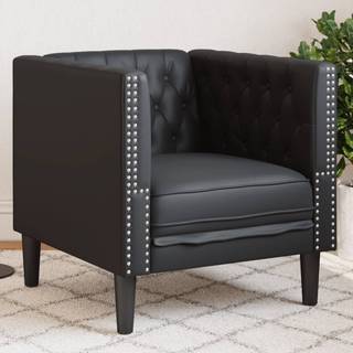 Chesterfield-sofastol kunstlæder sort