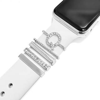 5 Stk Charms til Apple Watch-b?nd 41mm 45mm 40mm 44mm 38mm 42mm 46mm 49mm Dame Diamant+Metalsmykker Dekorativ Ring Til iWatch-serien 11 10 9 8 7
