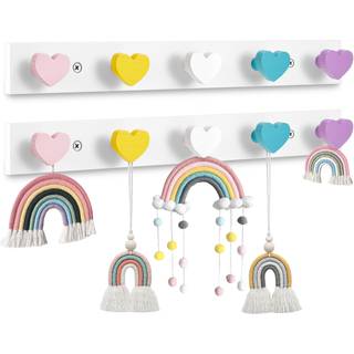 Maitys 2 stk. B?rnev?gkroge regnbue b?rn frakke rack v?gmonteret frakke kroge til drenge piger rygs?k kroge til klassev?relse til klud hat rygs?k