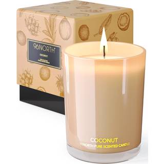 96North | Ren kokosn?dslys | 100% naturlig soja voks | One Wick Jar Candle | Natural Fragrance Technology | Ikke giftig | Op til 35 timers br?nde