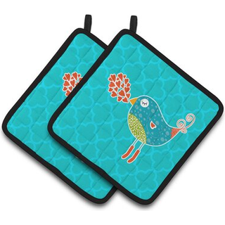 """"Carolines Treasures BB6760PTHD Birdy Love Par grydelapper 7,5 x 7,5"""""""" Multicolor""""