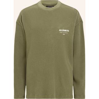 All Saints AllSaints Green Crypt Long Sleeves Crew 100% Cotton T-Shirt