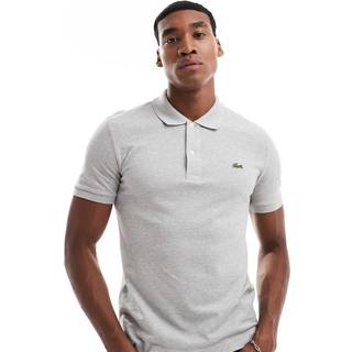 LACOSTE Herren Polo-Shirt grau meliert Slim Fit