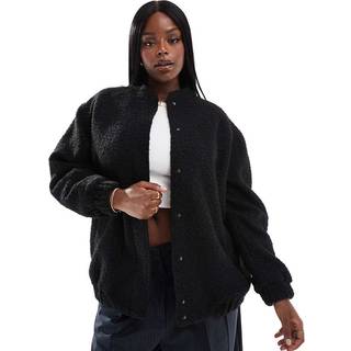 Yours Curve Yours Curve Black Wool Bomber Jacket