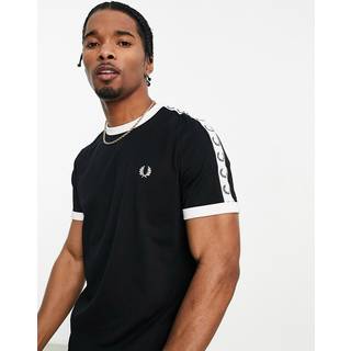 Fred Perry Taped Ringer T Shirt Black
