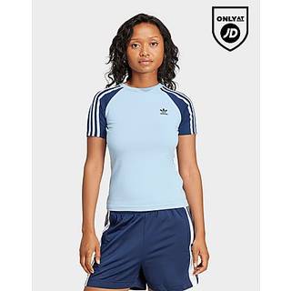Adicolor 3-Stripes Raglan Slim T-shirt - Clear Sky - 2XS