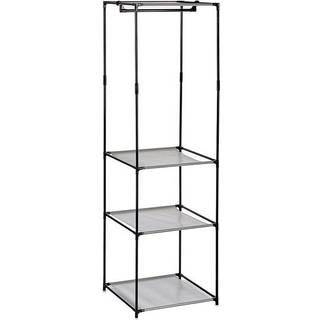 Garderobeskab Kipit Sort Grå Klæde polypropylen Jern Plastik 43,5 x 160 x 50 cm