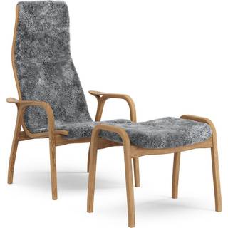 Swedese Lamino lænestol med fodskammel olieret eg/fåreskind Scandinavian Grey (grå)