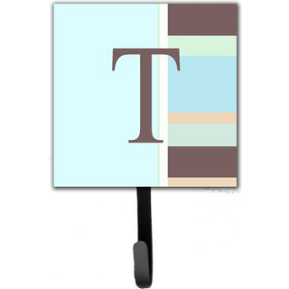 """" Caroline's Treasures CJ1003-TSH4 Letter T Initial Monogram-Blue Stripes Leash Holder eller Key Hook Small Multicolor """"