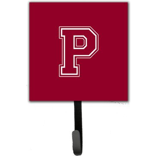 """" Caroline's Treasures CJ1032-PSH4 Letter P Initial Monogram-Maroon og White Leash Holder eller Key Hook Small Multicolor """"