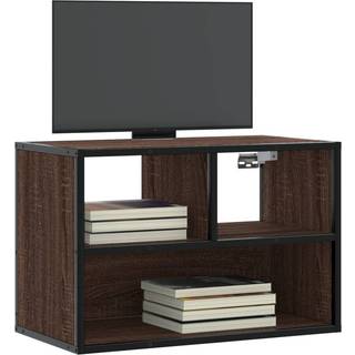 Tv-Bord 100X31X39,5 Cm Konstrueret Træ Og Metal Brunt Eg - 60 cm / Brun eg