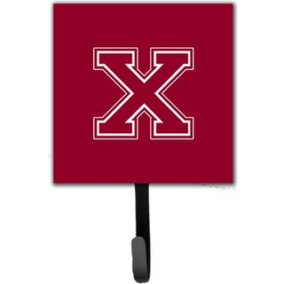 """" Caroline's Treasures CJ1032-XSH4-brev X indledende monogram-maroon og hvid snorhaver eller nøglekrog lille multicolor """"