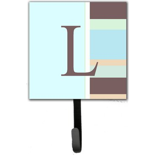 """" Caroline's Treasures CJ1003-LSH4-bogstav l Indledende monogramblå striber snorholder eller nøglekrog lille multicolor """"