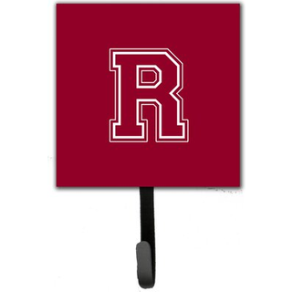 """" Caroline's Treasures CJ1032-RSH4 Letter R Initial Monogram-Maroon og White Leash Holder eller Key Hook Small Multicolor """"