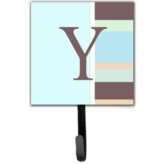 """" Caroline's Treasures CJ1003-YSH4 BREV Y INDIAL MONOGRAM-BLUE STRIPES LANSH HOLDER ELLER KEY HOOK Lille Multicolor """"