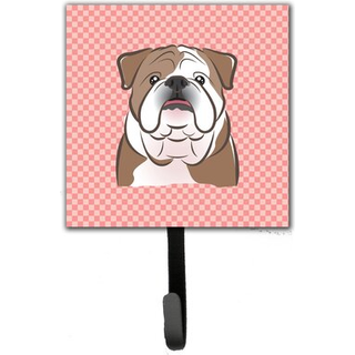 """" Caroline's Treasures BB1219SH4 Checkerboard Pink English Bulldog Leash eller Key Holder Small Multicolor """"