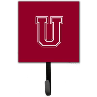 """" Caroline's Treasures CJ1032-SUSH4 BREV U INDIAL MONOGRAM-MAROON OG HVID LÆKER ELLER KEY CHOLK Lille Multicolor """"