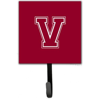 """" Caroline's Treasures CJ1032-VSH4 Letter v indledende monogram-maroon og hvid snorhaver eller nøglekrog lille multicolor """"