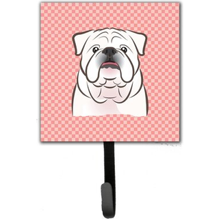 """" Caroline's Treasures BB1220SH4 Checkerboard Pink White English Bulldog Leash eller Key Holder Small Multicolor """"