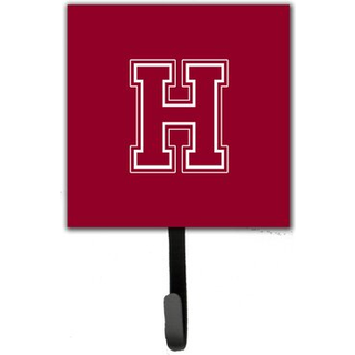 """" Caroline's Treasures CJ1032-HSH4 Letter H Initial Monogram-Maroon og White Leash Holder eller Key Hook Small Multicolor """"