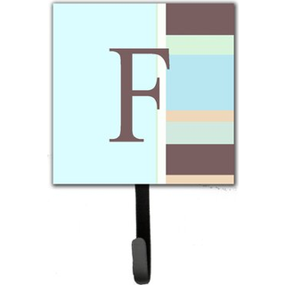 """" Caroline's Treasures CJ1003-FSH4 Letter F Initial Monogram-Blue Stripes Leash Holder eller Key Hook Small Multicolor """"