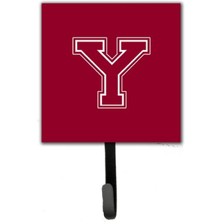 """" Caroline's Treasures CJ1032-YSH4-brev y Initial Monogram-Maroon og White Leash Holder eller Key Hook Small Multicolor """"