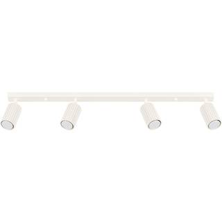 Carbon loftspot, beige, længde 81 cm, aluminium, 4 lyskilder. Karbon SOLLUX LIGHTING, dæmpbar, Creme/amber, Stue/spisestue, Aluminium, Moderne