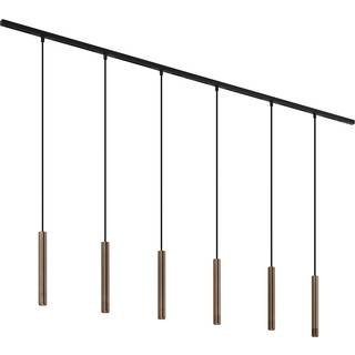 Moderne skinnesystem med 6 pendellamper bronze 1-faset - Slimline Keno