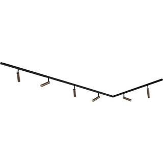 Moderne skinnesystem med 6 mørk bronze spots 1-faset - Slimline Uzzy
