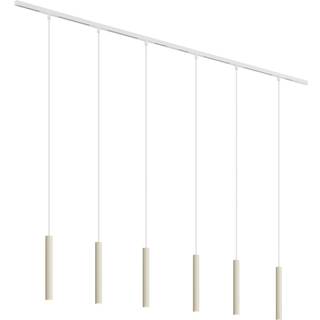 Moderne skinnesystem med 6 pendler beige med hvid 1-faset - Slimline Keno
