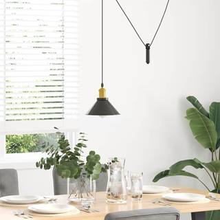 Pendellampe Højdejusterbar E27 Ø 22 Cm Metal Glans Rød - gloss black
