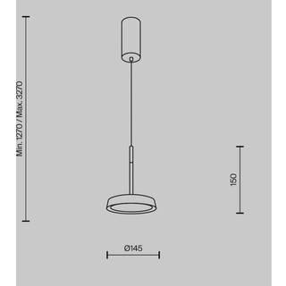 Maytoni LED-hængelampe El, Ø 15,3 cm, hvid, aluminium