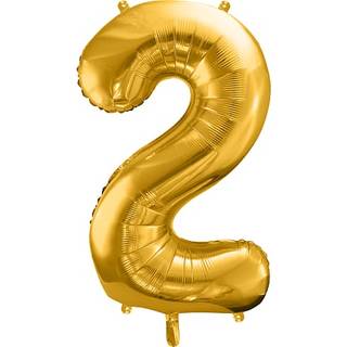 Folieballon "2" H:86 cm - flere varianter - assorteret (På lager i butik)