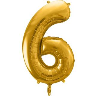Folieballon "6" H:86 cm - flere varianter - assorteret (På lager i varehus)