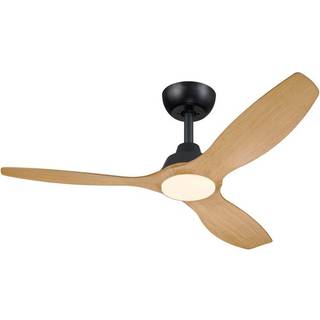 Philips LED-ventilator Olas, Ø 132 cm, brun/sort, støjsvag