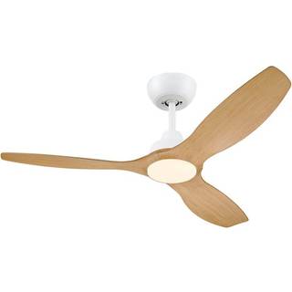 Philips LED-ventilator Olas, Ø 132 cm, brun/hvid, støjsvag