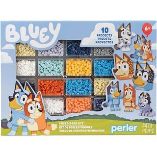 Bluey-perler Deluxe boksæt med varmeperler - 10 unikke mønstre, flerfarvede perler, 4473 stykker til kreativ leg