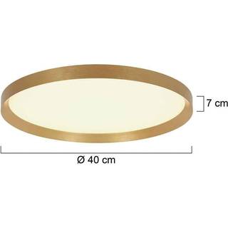 Flady loftlampe, guldfarvet, Ø 40 cm direkte/indirekte