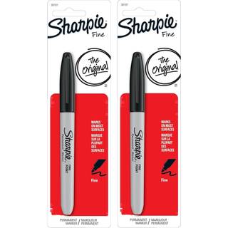 Sharpie Fine Point Permanente mark?rer 1 Sort mark?r (30101pp) - Pakke med 2