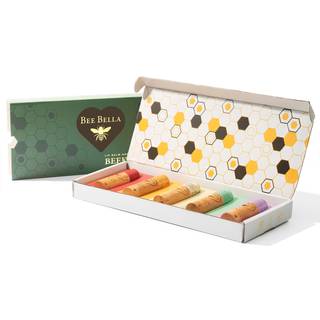 Bee Bella Lip Balm Variety Pack Gaves?t Kirseb?r Granat?ble Mango Vanilje Bean Pebermynte & Lavendel Vanilje 5 Pack - Fugtgivende Fugtgivende Nat