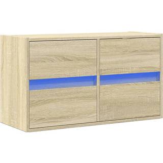 væghængt tv-bord med LED-lys 80x31x45 cm sonoma-eg