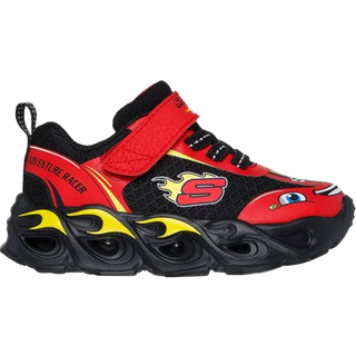 Skechers Sneakers Rød/sort Lyn Med Blinklys - Str. 25