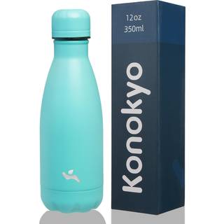 Konokyo isolerede vandflasker 12 oz dobbeltv?gge rustfrit st?l Vacumm metalkolbe til sportsrejser turkis
