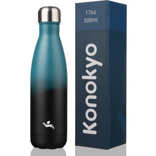 Konokyo isolerede vandflasker 17 oz dobbeltv?gge rustfrit st?l Vacumm metalkolbe til sportsrejser Indigo Black