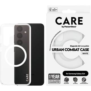 CARE by PanzerGlass Flagship Case Transparent Urban Combat w. White QI Compatible Samsung Galaxy S24