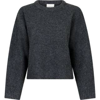 Detri Solid Knit Striktrøje, Antracit, 42