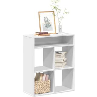 Bogreol Konstrueret Træ Antikt Trælook - Hvid / 66 x 31 x 80 cm