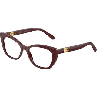 Dolce & Gabbana DG3398 3091 52 Briller Kvinder Burgunder - Shiny Bordeaux - 52mm